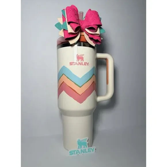 Stanley 2025 Easter Egg-cellence Cream Pastel 40oz Tumbler BNWT + Custom Bow - Picture 2 of 10